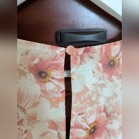 Express Floral Ruffle Wrap Front Romper - Picture 9 of 9